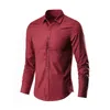 Wit shirt shirts voor mannen lange mouw casual slanke heren shirt lente niet ijzeren zakelijke werk chemise homme bruiloft solide camisas 210524