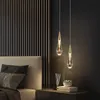 펜던트 램프 현대식 크리스탈 레드 조명 거실 램프 로프트 카페 실내 장식 빌라 침실 가구를위한 라그