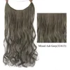 22 26 inches Wave Loop Micro Ring Hair Extensions Synthetic High Fish Line Weaving Weft 17 Colors FL0163371483