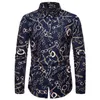 Men's Casual Shirts Spring 2022 Club Fashion Long Sleeve Print Shirt Mens Dress Men Night Disco T