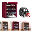 Kleding Garderobe Opbergschoenrek Meerlagig gemonteerde stofveilig kast Home Stand Dormitory Simple Plank Organizer Holderclothing