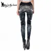 [Du är min hemlighet] Steampunk Women Workout Leggings Mechanical Slim Fitness Leggins Ankel-Byxor Gear 3D Printing Elastic Legins 210925