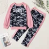 Arrival Autumn and Winter Kids Girls Clothes Stylish Camouflage Sweatshirt Pants Set Children 210528