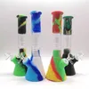 Beaker de silicone bong percoladores canal de vidro de vidro canal shisha hookah tubo de permolador conjuntos com