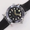 ORF Diver 300m James Bond 007 A8800 Automatyczne męże Watch 42 mm Black Tekstrutowe Dial Super Edition Guma 210 22 42304V