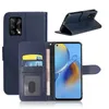 Läder Telefonväskor Klassisk plånbok Stötskydd med kortplats Fotoram Flip Skal för Oppo Reno6 Reno6z Reno 6 Pro + Reno5 a