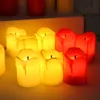 12 sztuk / zestaw Halloween Świece LED Bezpłomne Zegar Świeca Tealights Urządzenia baterii Elektryczne światła migotania Tealight dla ślubu JJD10821