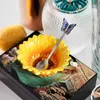 Sunflower Enamel Ceramic Coffee Cup Home Decor Porcelain Butterfly Spoon