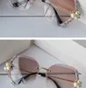 Diamond Pearl Gradient Sunglass Women Random Vintage Luxury s Glass Fashion Vintage Glass Lens The Sol Mujer4220169
