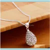 Kedjor halsband hängar juvelrychains 925 sier smycken tjeckiska diamantvatten hänge halsband 18 "kvinna bröllop gåva1 droppleverans 2021 0