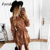 Casual Black Polka Dot Sukienka Elegancka Wzburzyć Krótkie Kobiety Kobiet Z Długim Rękawem Wiosna Jesień Vestido De Mujer Boho 210427