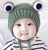 Couleur unie Cartoon grenouille tricoté chapeau hiver chaud Skullies casquette bonnet pour enfant garçon et fille GC700