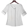Naviu moda krótki rękaw lato temperament profesjonalny kobiet topy i bluzki plus rozmiar odzież robocza 210604