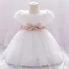 Sequins Flower Princess Baby Dress for Girl Dop Chopening First Birthday Party Born Custume Spädbarn Tutu Girls Gown 210508