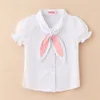 Toddler Girls Blouses Shirts Clothes White Shirt For Girl Scarf Pink Necktie Long Sleeve Formal Cotton School Student Uniform 21042544127