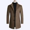 Bolubao Män Ull Blend Coat Winter Mäns Casual Wild Wool Overcoat Kvalitet Märke Manlig Solid Färg Ullrock 210518