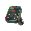 Car F2 Charger BT5.0 FM Transmitter Dual USB Fast Charging PD Type C Ports Handfree Audio Atto Auto MP3 Player للهواتف المحمولة