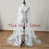 Bridal Veils Long Cathedral Wedding Cape Shawl Cloak Tulle Accessories Appliques White Ivory 3 Metres Lace