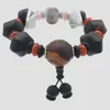 Fili di perline Alla moda Joker Irregolare 15MM Bracciale con perline di pietra Noxy naturale nero e rosso 2 pezzi 001 Corda elastica da uomo Trum22