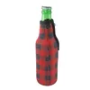 Néoprène Chèque De Noël Bouteille Refroidisseur En Gros Blancs Buffalo Plaid Bouteille Wrap Bière Couvre Cadeau De Mariage LX01133