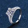 2.0 S Halo Wedding Round Brilliant Diamond Moissanite Обручальные кольца для женщин Bridal Ювелирные Изделия включают коробку