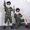 Fashion Toddler Boys Clothing Set Cotton Camouflage Short Sleeve Tshirts Summer Tracksuits for Teenagers Clothes Outfits 8 12 Y 210622