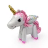 Ballon décoratif en forme de poney 3D pour fête d'anniversaire, fournitures de ballons de dessin animé arc-en-ciel pour mariage, réception-cadeau pour bébé