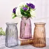 Semplice vaso di vetro bordo verticale trasparente fiore idroponico attrezzo origami vaso soggiorno decorazione della casa vaso ornamenti 210409
