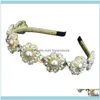 Aessories Narzędzia ProduktySean Ladies Handmade Biżuteria Pałąk Imitacja Pearl Zroszony Wąż Ślub Hoop Faux Crystal Petal Flower Vacatio