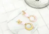 Boucles d'oreilles acryliques d'élégance pangle élégance Elegance exagéré Big Pendentif Geometric Shape Bead Main Pink Color Bijoux