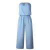 Women's Jumpsuits & Rompers Sexy Sleeveless Backless Strapless Women Female Casual Overalls Blue Black Elegant Womens