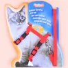 2021 5 Färger Pet Harness Dog Leash Collar Cat Rem och Valp Justerbar Traction Harness