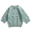 Otoño invierno bebé niños niñas manga larga color puro suéter de punto jersey suéteres ropa para niños 210429