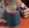 La dernière tasse à café en acier inoxydable de 14,2 oz avec poignée, tasse, flacon à lait, une variété de couleurs et de styles au choix, prise en charge des logos personnalisés