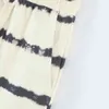 Zaの女性の縞模様のヒットカラーコットンカジュアルスカートスプリングエレガントなレトロプリントレジャーワイルドパーティー夏秋のスカート210521