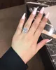 Womens Wedding Rings Fashion Silver Gemstone Engagement Rings for Women Square Simulated Diamond Ring Jewelry6774576