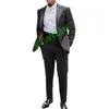 Handsome Embossing Groomsmen Peak Lapel Groom Tuxedos Men Suits Wedding/Prom/Dinner Man Blazer(Jacket+Tie+Pants) T358