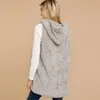 Gilet da donna Gilet da donna 2022 Inverno caldo Casual Gilet oversize in pelliccia sintetica con cappuccio Cappotto lungo kaki da donna Capispalla Luci22