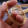 Bangles 1pcs Dubai 24K guldfärg Bangles för kvinnor African Bridal Bröllop Smycken Gåvor Armband Smycken Q0719