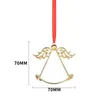 Sublimation Blanks Christmas Ornament Xmas Decorations Sublimations New Year Charm Golden Angel Wing Small Gift XD24724