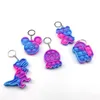 Fidget Zabawka Sensory Biżuteria Kluczowe Łańcuchy Push Bubble Poppers Cartoon Proste Zabawki dołkowe Brelok Relipie