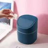 Mini Klein Afvalbak Desktop Garbage Prullenbak Kunnen Plastic Home Office Tafel Dustbin Mand Huishoudelijke Sundries Barrel Box 210728