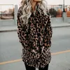 Luxury Faux Fur Coat Women New Winter Fashion Leopard Print Outerwear Warm Long Sleeve Artificial Fur Jacket Plush Clothing Y0829