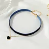 Collana girocollo corta sexy coreana Velet per donna Collane con ciondolo amore nero a due strati Catena clavicola Regalo di gioielli di moda