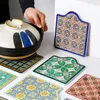 Moroccan Ceramic Coasters Non-Skid Heat Insulation Pot Mug Mat with Cork Base Ideal Housewarming Gift LLE8338