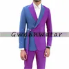 Gwenhwyfar 2020（Blazer + Pant）Shinny Mens Suits 2ピークピークラペルカジュアルレッドTuxedosのためのグミッドメンズメンズx0909