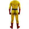 Anime um soco homem trajes super-herói saitama cosplay homens meninos halloween jumpsuit roupas com capa capa full set crianças adulto q0910