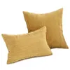 Capa de almofada de veludo macio Caixa de travesseiro sólido Flocking Stripe amarelo Grey Pinhome decorativo 45x45cm/60x60cm Cushion/decorativo