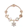 Bracelet pendentif flocon de neige en or Rose, brins, mode bricolage, points diamant, accessoires perlés, vente en gros