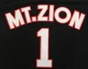 NCAA Mount Zion Christian High School Tracy # 1 McGrady Jersey Noir Rouge Noir Rouge Cousu MT.ZionT-MAC Basketball Jersey Chemises